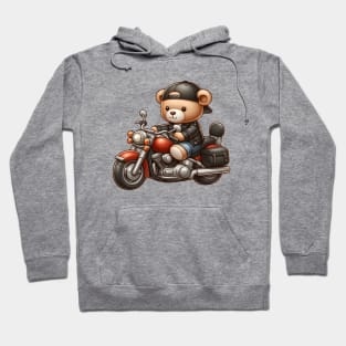Cute Bear on a Motorcycle Kawaii Hoodie